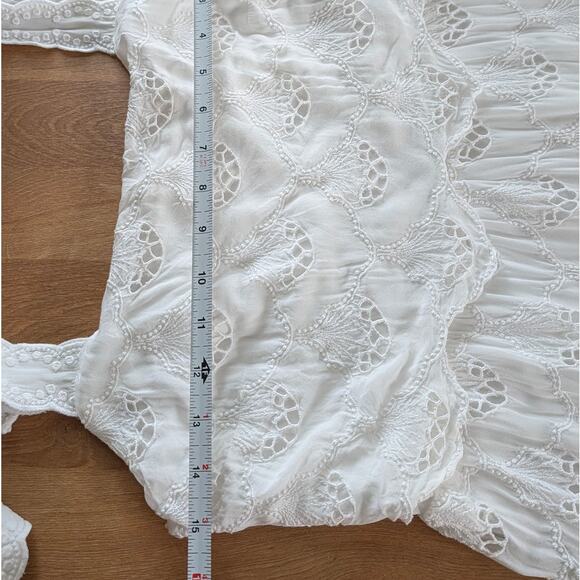 Sézane Sezane Elia Dress Womens 38/ M Ecru Boho Sleeveless Tiered Midi Maxi - Picture 8 of 12